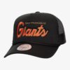 Mitchell-Ness-Black-San-Francisco-Giants-Script-Trucker-Adjustable-Hat-100x100