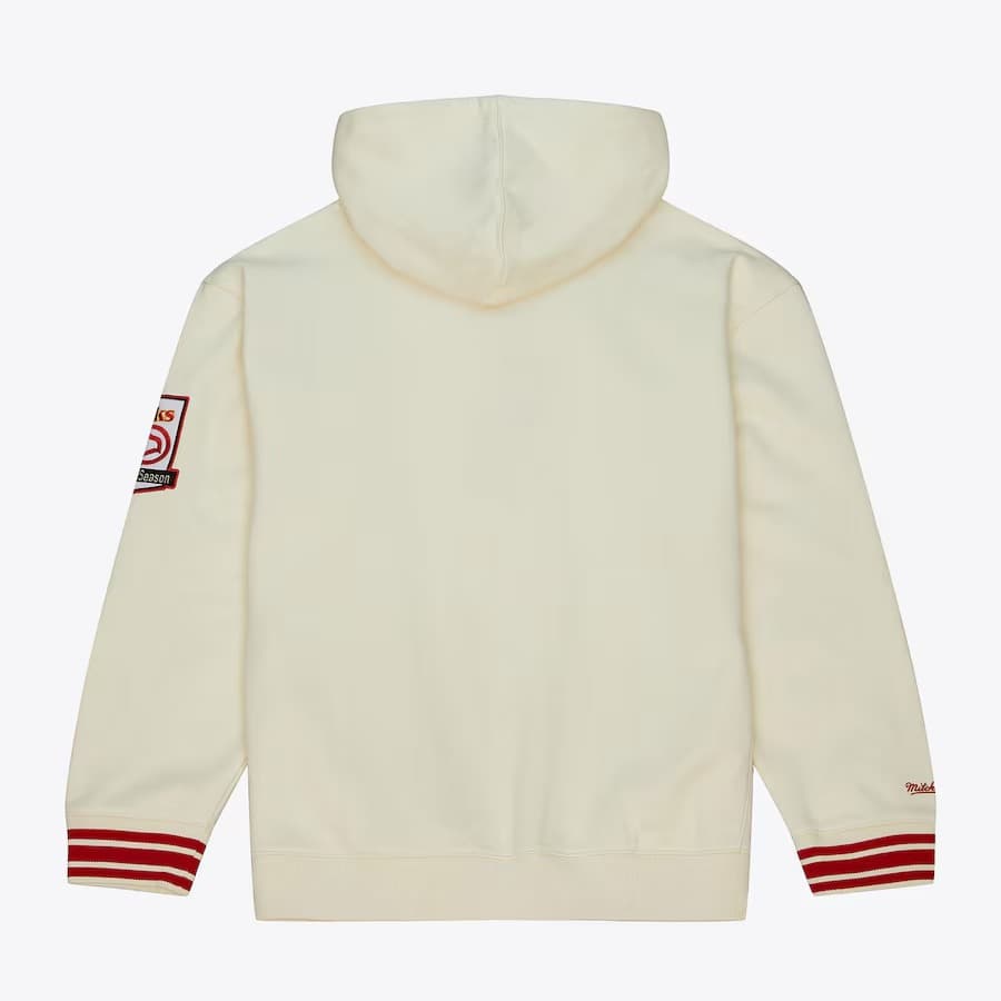 Худи Mitchell & Ness Cream Atlanta Hawks Retro Chainstitch Heavyweight Pullover Hoodie