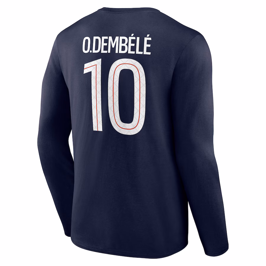 Футбольный лонгслив PSG Nike O. Dembélé 10 Graphic Long Sleeve T-Shirt - Navy - Mens