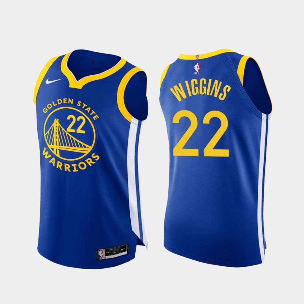 Баскетбольная джерси 2020-21 Warriors #22 Andrew Wiggins Icon Edition Royal Authentic Jersey