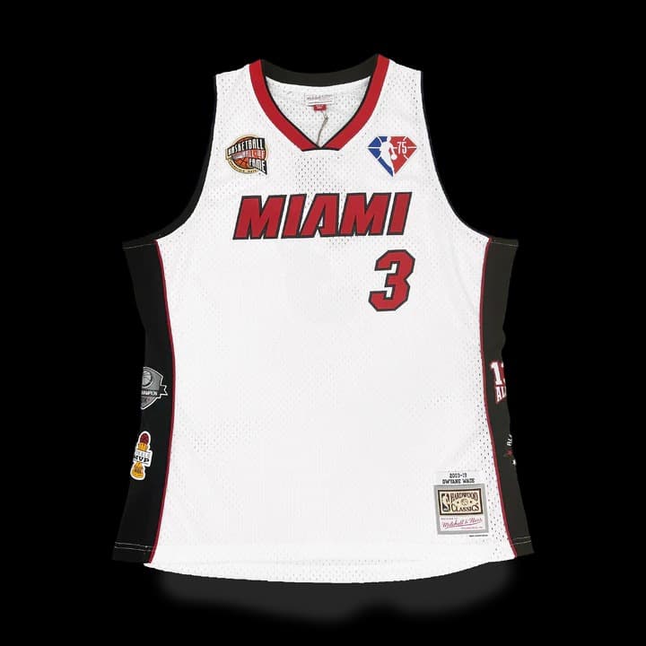 Баскетбольная джерси 2023 Miami Heat Dwyane Wade #3 Hall Of Fame NBA Limited White Jersey