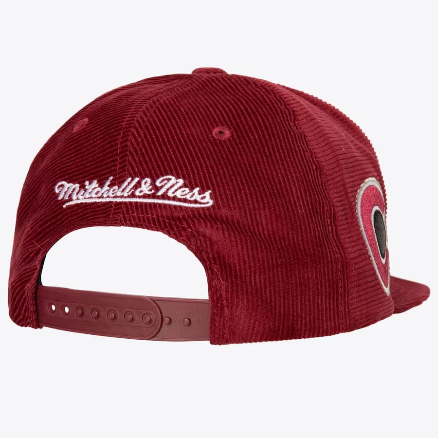 Бейсболка Mitchell & Ness Burgundy Colorado Avalanche All Directions Corduroy Snapback Hat