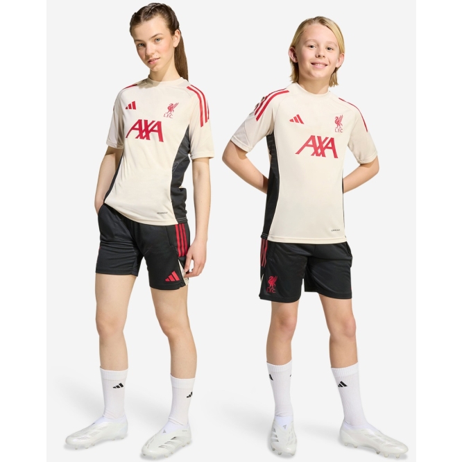 Детское тренировочное джерси Liverpool FC adidas Youth 25/26 Domestic Short Sleeve Training Top White