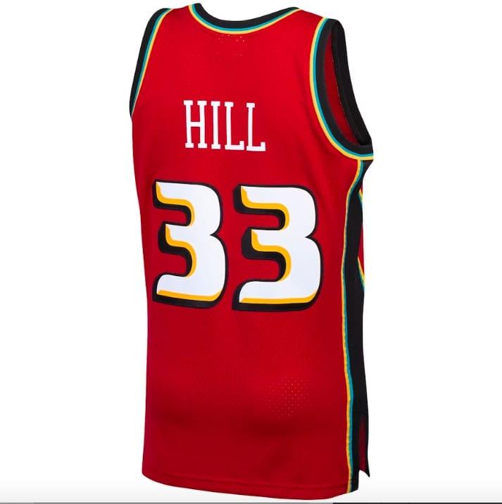 1999-00-Detroit-Pistons-33-Grant-Hill-Mitchell-Ness-Swingman-Red-Jersey-3