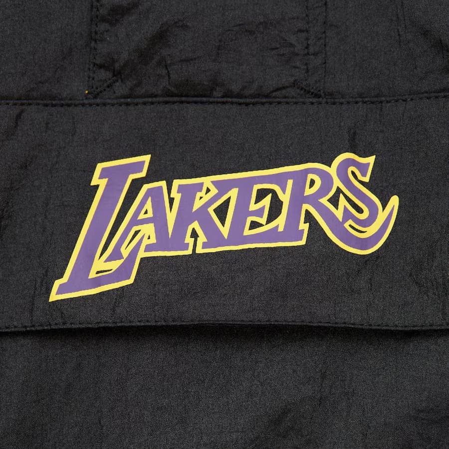 Анорак Mitchell & Ness Black Los Angeles Lakers Team OG 2.0 Vintage Logo Anorak Quarter-Zip Hoodie Windbreaker Jacket