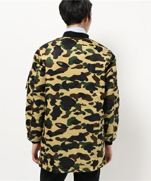 Куртка BAPE 1st Camo Long Length MA 1 Jacket Yellow